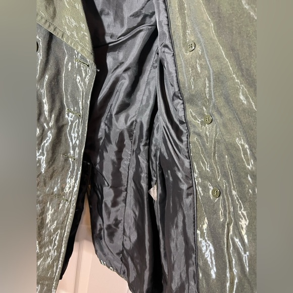 Calvin Klein Trench Reflective Military Green Coat Jacket Sz M - Picture 8 of 12